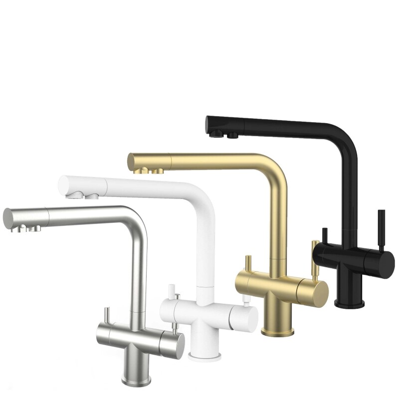 AYSU 3-Wege-Wasserhahn aus Edelstahl – Mischbatterie mit separatem Anschluss für gefiltertes Wasser